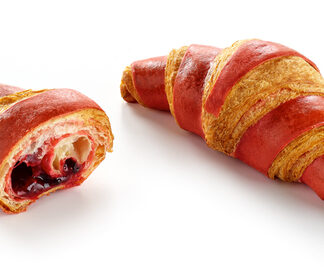 Croissant Coloured Rasperry Filled